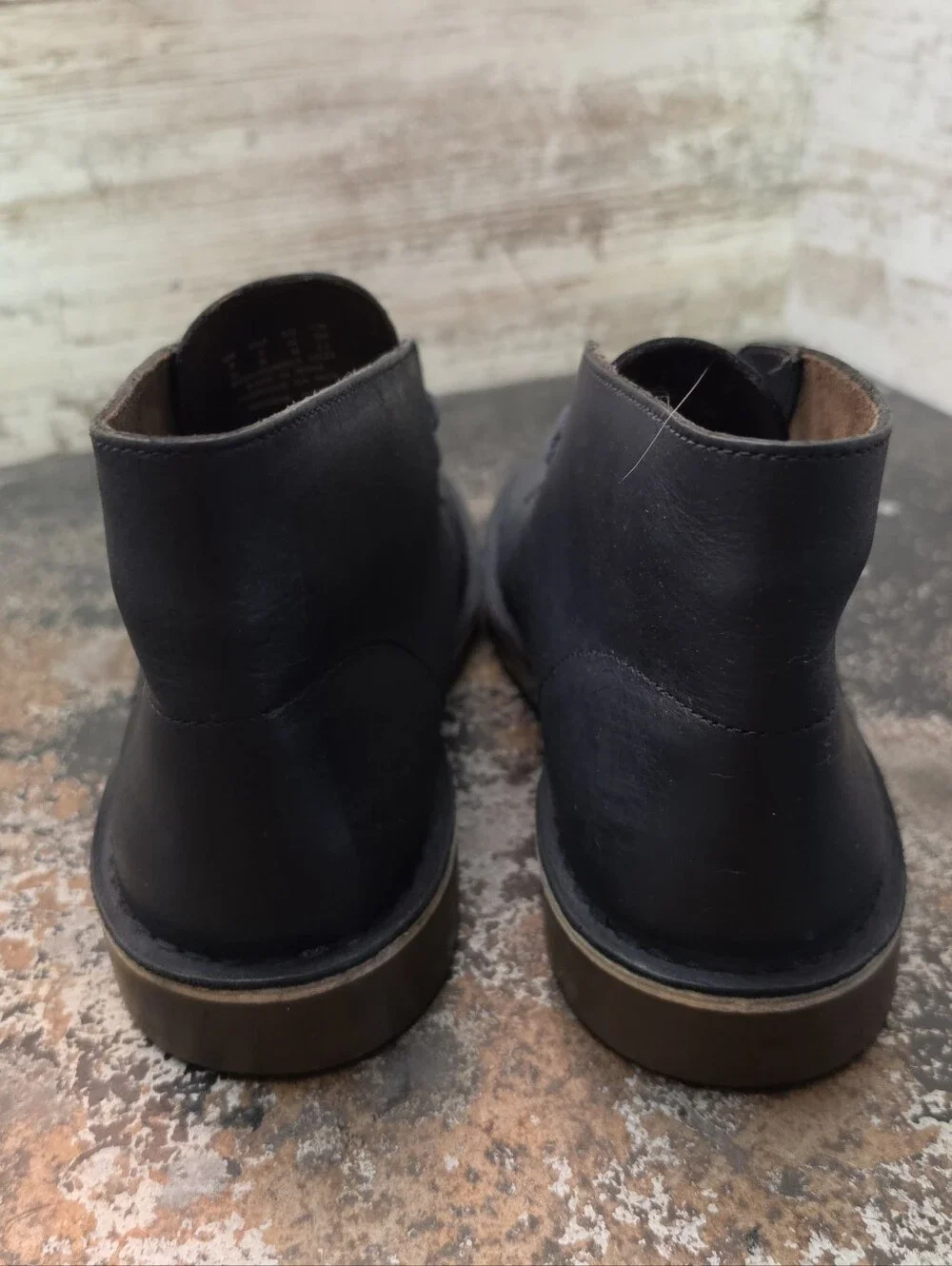 Mens Clarks Desert Boots Sz 9 42 M Used Black Leather